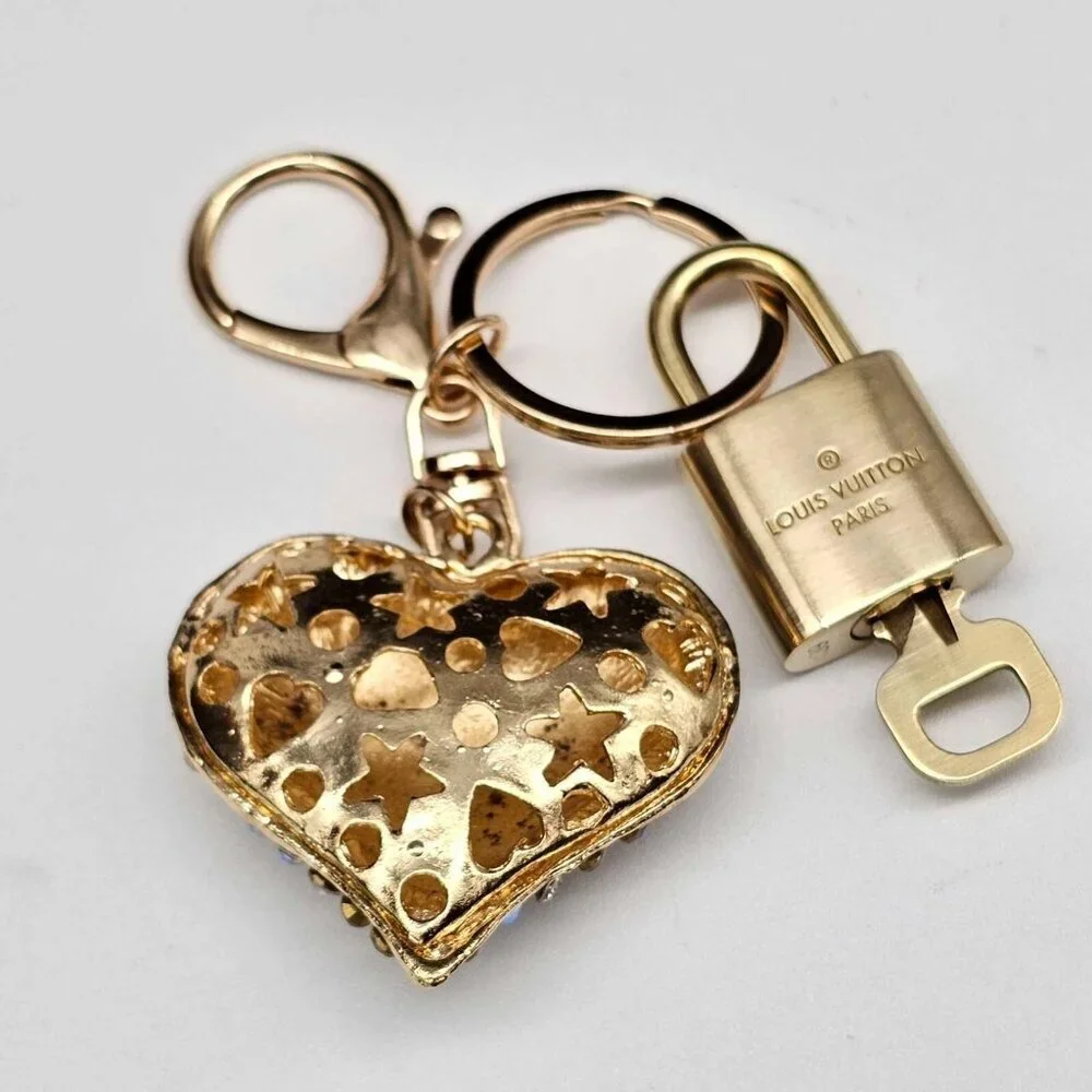 Authentic Louis Vuitton Lock & Key with unbranded Rhinestone  Bagcharm, Keycharm